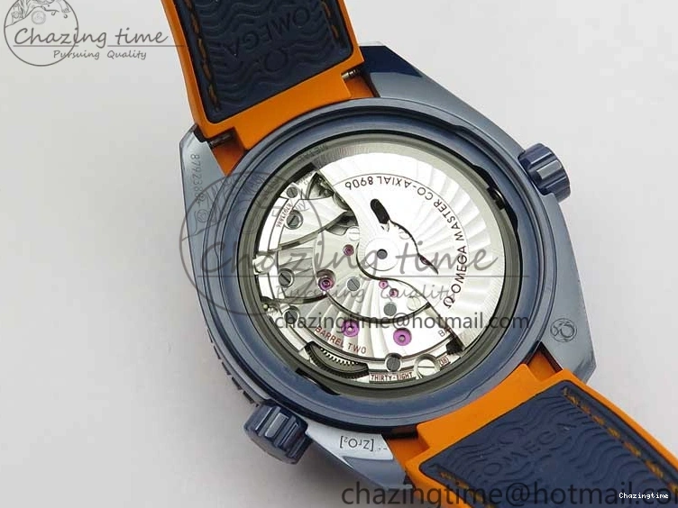 0316 Planet Ocean 45.5mm Big Blue Real Ceramic VSF 1:1 Best Edition on Blue Rubber Strap A8906 Super Clone Unique 7896